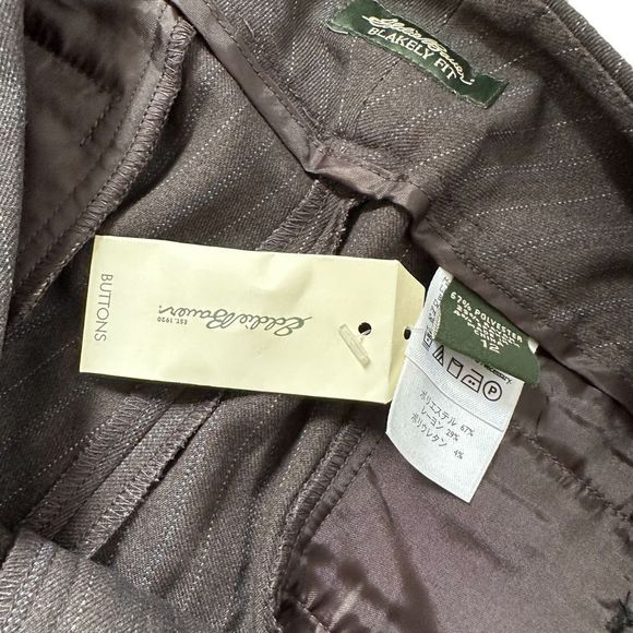 Eddie Bauer Blakely Fit Gray Pinstripe Bootcut Pants Women’s 12 NWOT Mid Rise - Picture 7 of 15
